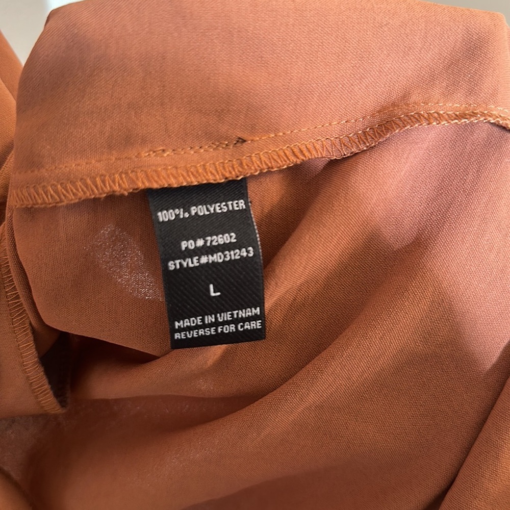 Rust Side Button Dress - Picture 4 of 5